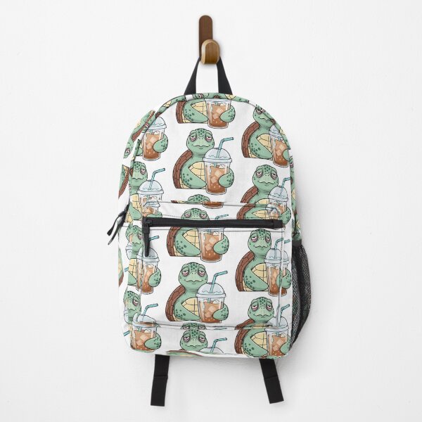 Item preview, white Relaxed Turtle Drinking Iced Coffee Summer Vibe designed and sold by zoughlal.