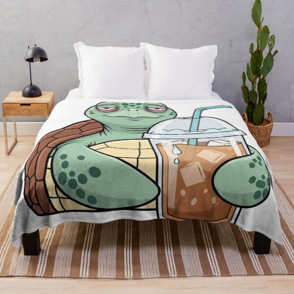 Item preview, white Relaxed Turtle Drinking Iced Coffee Summer Vibe designed and sold by zoughlal.