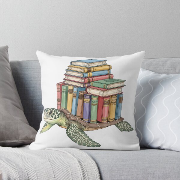 Item preview, white Bookworm Turtle Carrying Library Book Stack designed and sold by zoughlal.