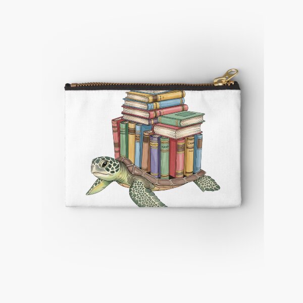 Item preview, white Bookworm Turtle Carrying Library Book Stack designed and sold by zoughlal.