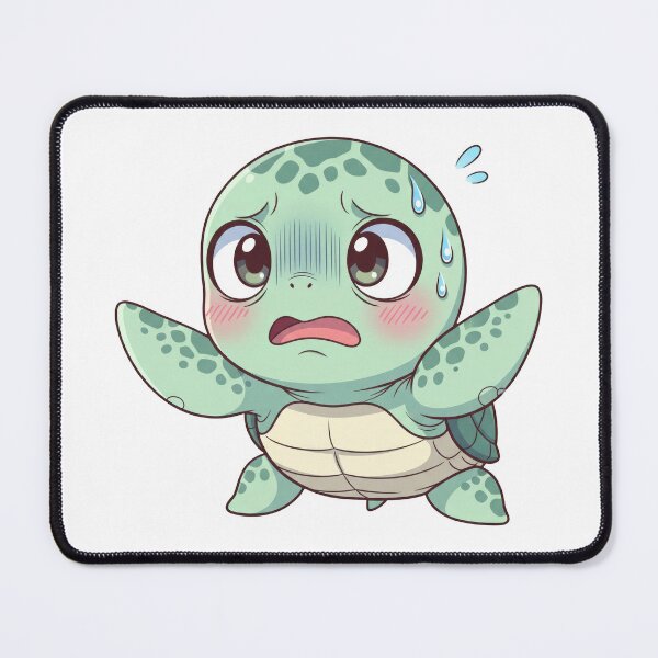Item preview, white Shy Anxious Kawaii Anime Sea Turtle designed and sold by zoughlal.