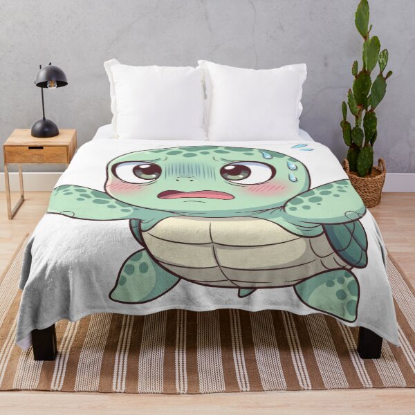 Item preview, white Shy Anxious Kawaii Anime Sea Turtle designed and sold by zoughlal.