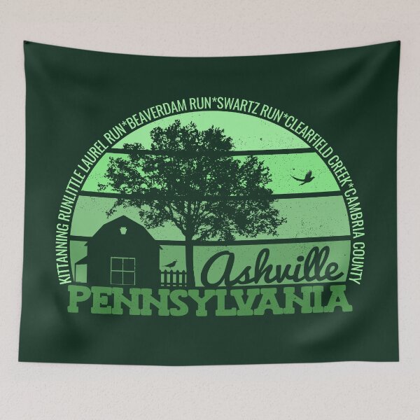 Item preview, Ashville Pennsylvania Sunset Retro Vintage Local Pride Logo designed and sold by CRHPOD20.