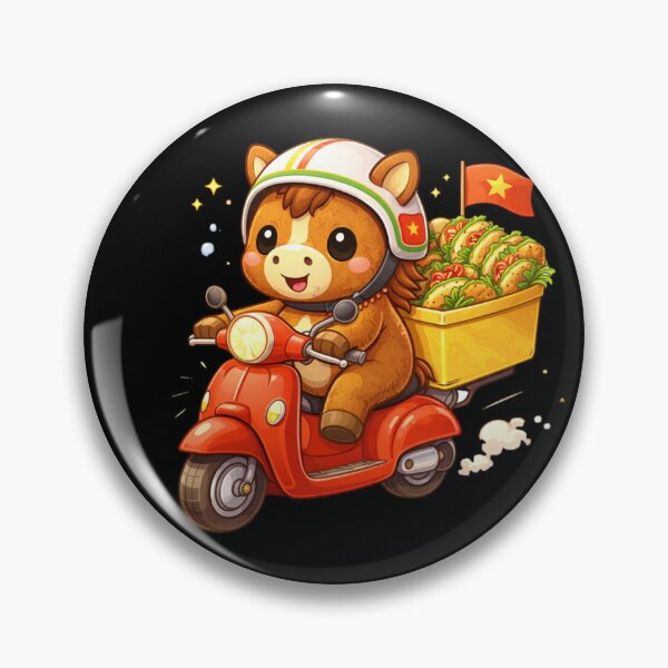 Item preview, Vietnamese Tet Horse Delivery – Cute Phở Scooter designed and sold by PunchDrop.