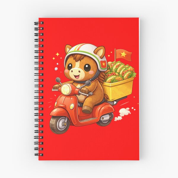 Item preview, Vietnamese Tet Horse Delivery – Cute Phở Scooter designed and sold by PunchDrop.