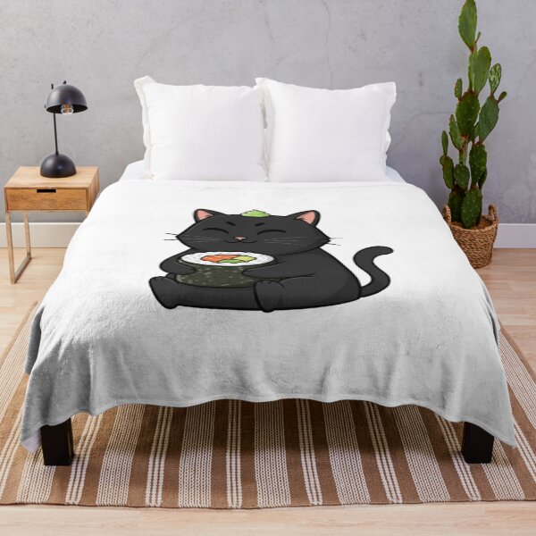 Item preview, Sushi Lover Black Cat - Funny Japanese Foodie Kawaii Sticker designed and sold by RelateAndTee.