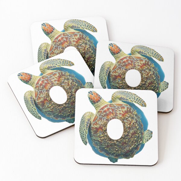 Item preview, white Realistic Green Sea Turtle Ocean Wildlife Portrait designed and sold by zoughlal.