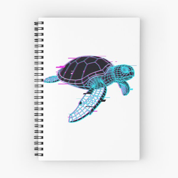 Item preview, white Cyberpunk Glitch Art Neon Wireframe Sea Turtle designed and sold by zoughlal.