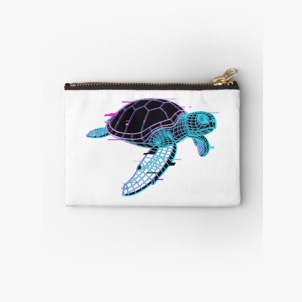 Item preview, white Cyberpunk Glitch Art Neon Wireframe Sea Turtle designed and sold by zoughlal.