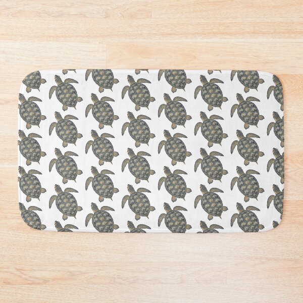 Item preview, white Indigo Blue Batik Pattern Boho Tribal Turtle designed and sold by zoughlal.