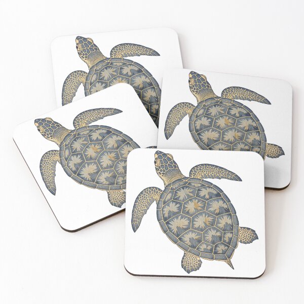 Item preview, white Indigo Blue Batik Pattern Boho Tribal Turtle designed and sold by zoughlal.