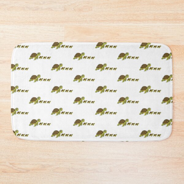 Item preview, white Mother and Baby Sea Turtles Swimming Family Line designed and sold by zoughlal.