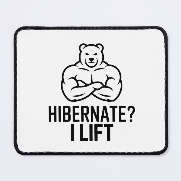 Item preview, Hibernate I Lift – Winter Gym Line Art Fitness Humor designed and sold by WSPrintCrafter.