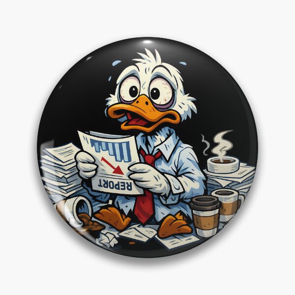 Item preview, Overworked Duck Reading a Bad Report Illustration designed and sold by TeeTimeTreasure.