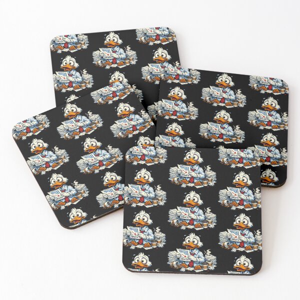 Item preview, Overworked Duck Reading a Bad Report Illustration designed and sold by TeeTimeTreasure.
