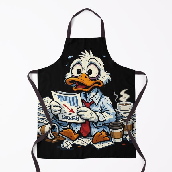 Item preview, Overworked Duck Reading a Bad Report Illustration designed and sold by TeeTimeTreasure.