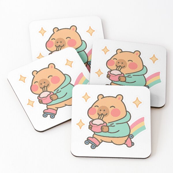Item preview, Kawaii Capybara, Kawaii Capybara Roller Skating designed and sold by graphic-genie.