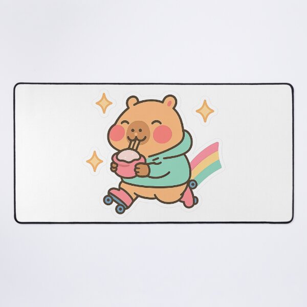 Item preview, Kawaii Capybara, Kawaii Capybara Roller Skating designed and sold by graphic-genie.