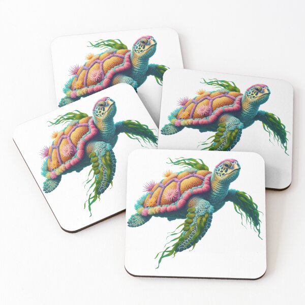 Item preview, white Rainbow Gradient Colorful Silhouette Turtles designed and sold by zoughlal.