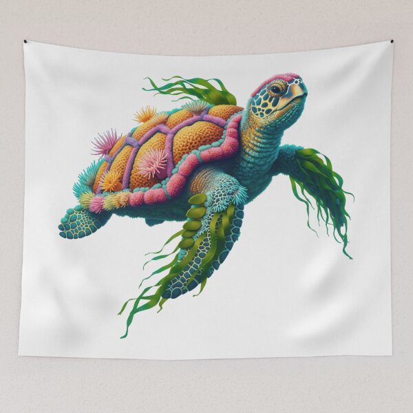 Item preview, white Rainbow Gradient Colorful Silhouette Turtles designed and sold by zoughlal.
