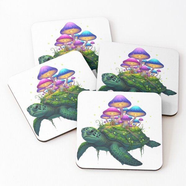 Item preview, white Colorful Coral Reef Textured Sea Turtle Art designed and sold by zoughlal.