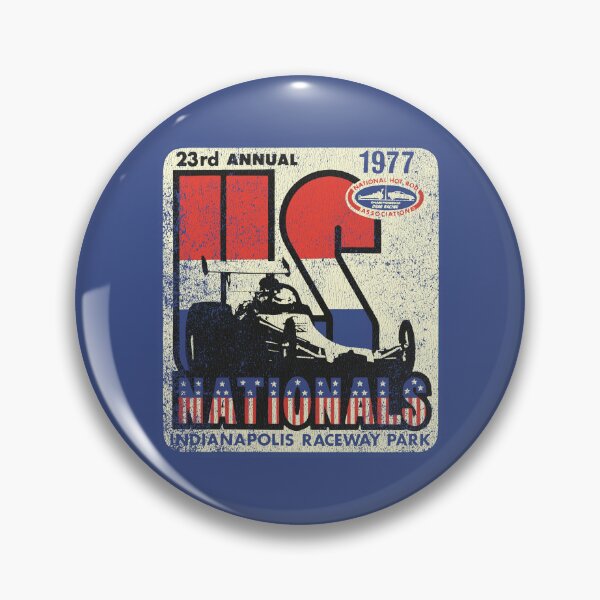 Item preview, 1977 23rd Annual US Nationals drag racing championships - gnarly, burnout, worn print designed and sold by retropetrol.