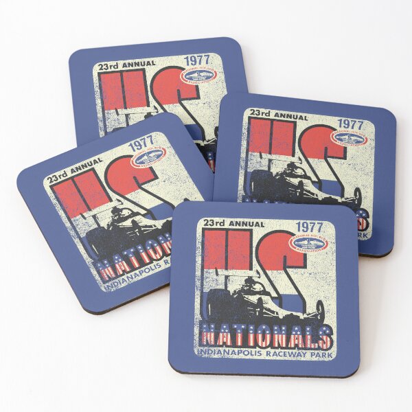Item preview, 1977 23rd Annual US Nationals drag racing championships - gnarly, burnout, worn print designed and sold by retropetrol.