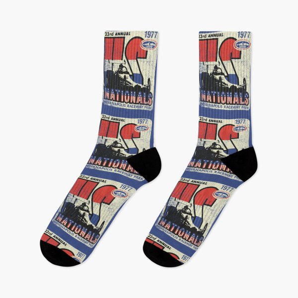 Item preview, 1977 23rd Annual US Nationals drag racing championships - gnarly, burnout, worn print designed and sold by retropetrol.