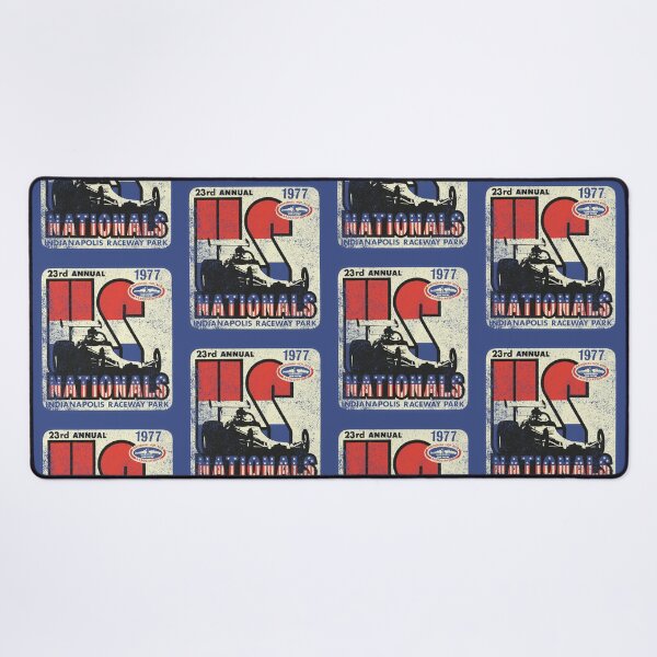 Item preview, 1977 23rd Annual US Nationals drag racing championships - gnarly, burnout, worn print designed and sold by retropetrol.