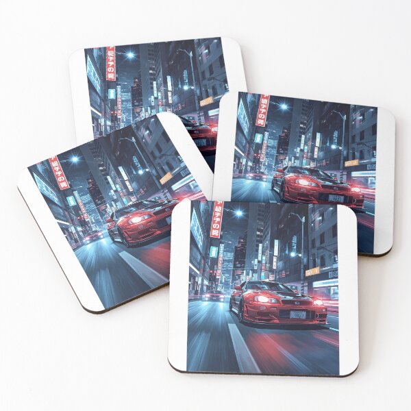 Item preview, Anime-Style Japanese Street Racing Night Drift Art designed and sold by PalmixArt.