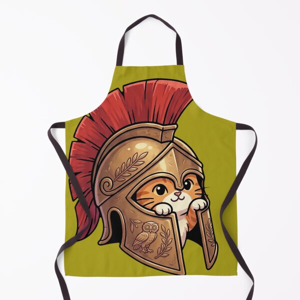 Item preview, Cute Spartan Kitten - Little Warrior Cat in Greek Helmet designed and sold by MythoWorldddd.