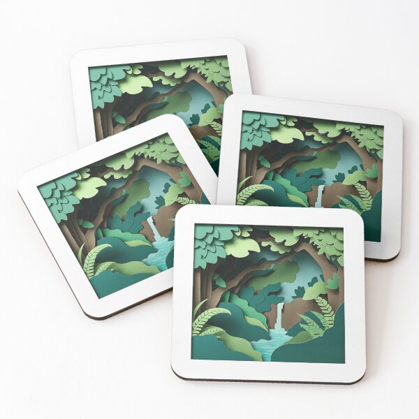 Item preview, Tropical Forest Paper-Cut Illustration designed and sold by Wonderful Designs.