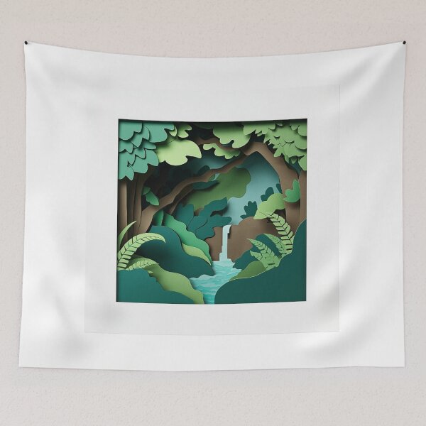 Item preview, Tropical Forest Paper-Cut Illustration designed and sold by Wonderful Designs.