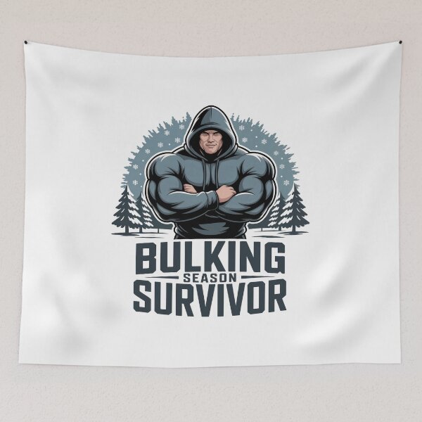 Item preview, Bulking Season Survivor – Winter Fitness Gym Humor Design designed and sold by WSPrintCrafter.