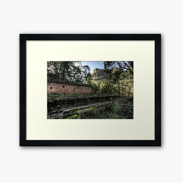 Sandstone Cliffs and Ruins - Newnes - Wollemi National Park, NSW Framed Art Print