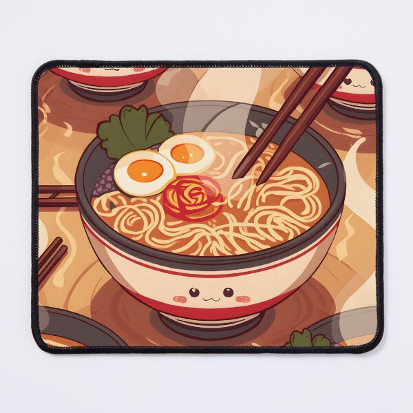 Item preview, Kawaii Anime Ramen Bowl Pattern with Steam and Cute Faces designed and sold by PalmixArt.