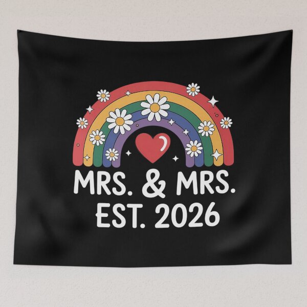 Item preview, Just Married LGBT Lesbian Wedding Mrs & Mrs Est.2026 designed and sold by lilensgavadur.