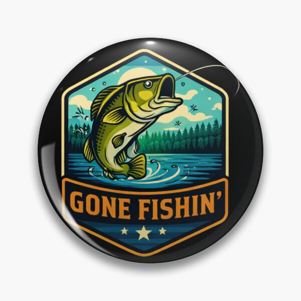 Item preview, Gone Fishin’ – Retro Fishing Badge Design designed and sold by Rag-Dog.
