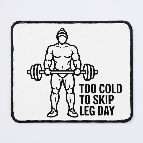 Item preview, Too Cold To Skip Leg Day – Winter Gym Line Art Fitness Humor designed and sold by WSPrintCrafter.