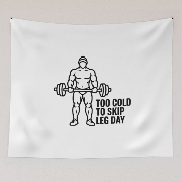 Item preview, Too Cold To Skip Leg Day – Winter Gym Line Art Fitness Humor designed and sold by WSPrintCrafter.