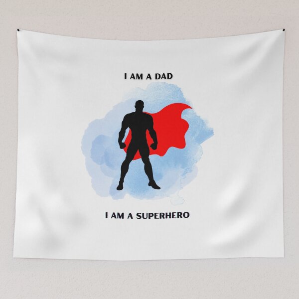 Item preview, Superhero Dad with Bold Red Cape designed and sold by ChillModeOn.