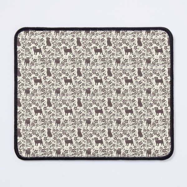 Item preview, Pug Silhouette Floral Pattern | Seamless Cute Dog Illustration for Pug Lovers in Sepia designed and sold by WildLakePatterns.