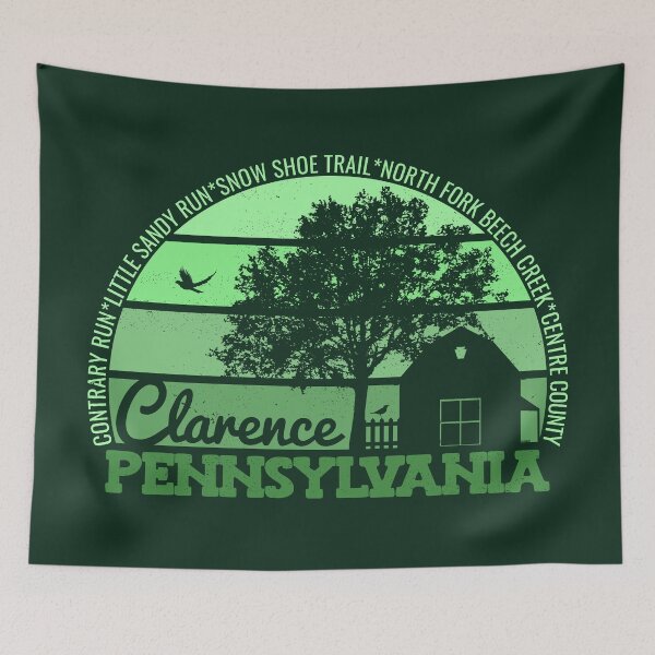 Item preview, Clarence Pennsylvania Sunset Retro Vintage Local Pride Logo designed and sold by CRHPOD20.
