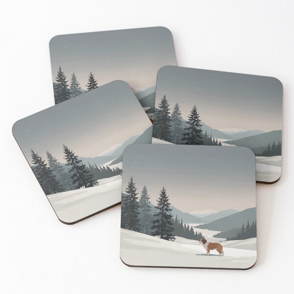 Item preview, St Bernard Winter Minimal Illustration designed and sold by NeatThingLover.