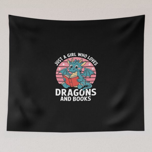 Item preview, Just A Girl Who Loves Dragons And Books. Reading And Dragon  designed and sold by SyntaxClaw.