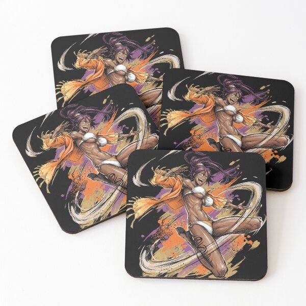 Item preview, Beach Purple Haired Lightning Flash Goddess Cat Form Shihouin Clan Stealth Master Onmitsukidō Commander Fan Art Illustration Poster T-Shirt Sticker Print designed and sold by Senpaiwaves.