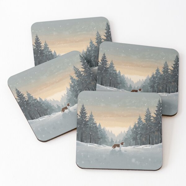 Item preview, St Bernard in Snowy Nature – Minimal Art designed and sold by NeatThingLover.