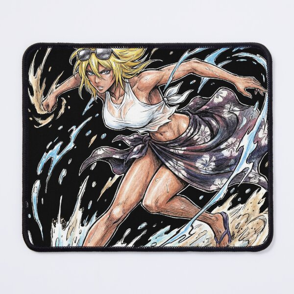 Item preview, Swimsuit Blonde Haired Shark Espada Tercera Arrancar Resurrection Tiburon Water Cascade Swordswoman Hollow Mask Fierce Queen Anime Warrior Fan Art Portrait Illustration Poster T-Shirt Sticker designed and sold by Senpaiwaves.