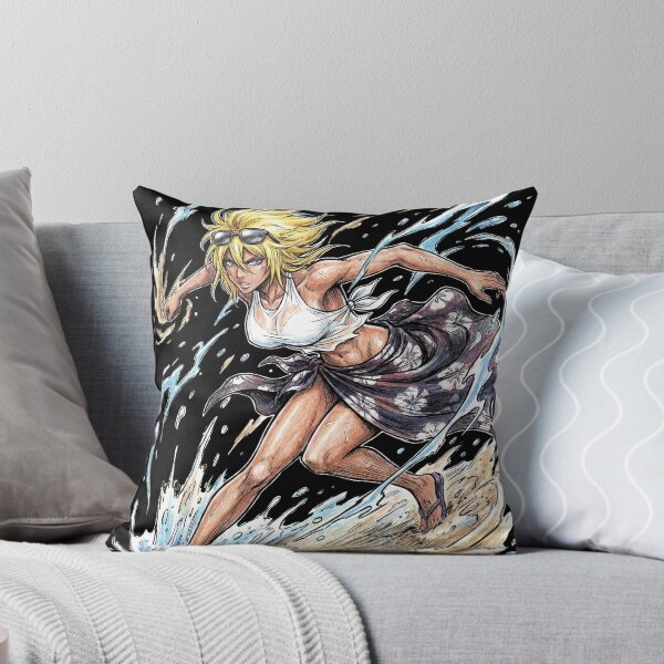 Item preview, Swimsuit Blonde Haired Shark Espada Tercera Arrancar Resurrection Tiburon Water Cascade Swordswoman Hollow Mask Fierce Queen Anime Warrior Fan Art Portrait Illustration Poster T-Shirt Sticker designed and sold by Senpaiwaves.