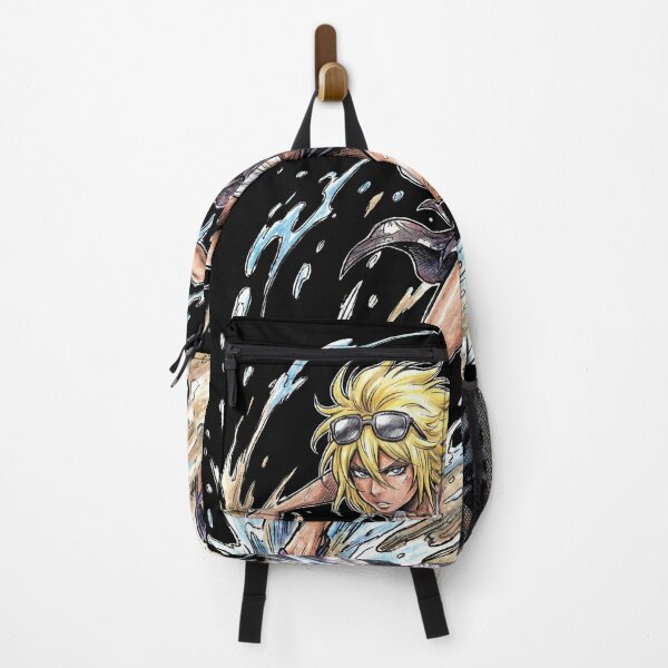 Item preview, Swimsuit Blonde Haired Shark Espada Tercera Arrancar Resurrection Tiburon Water Cascade Swordswoman Hollow Mask Fierce Queen Anime Warrior Fan Art Portrait Illustration Poster T-Shirt Sticker designed and sold by Senpaiwaves.